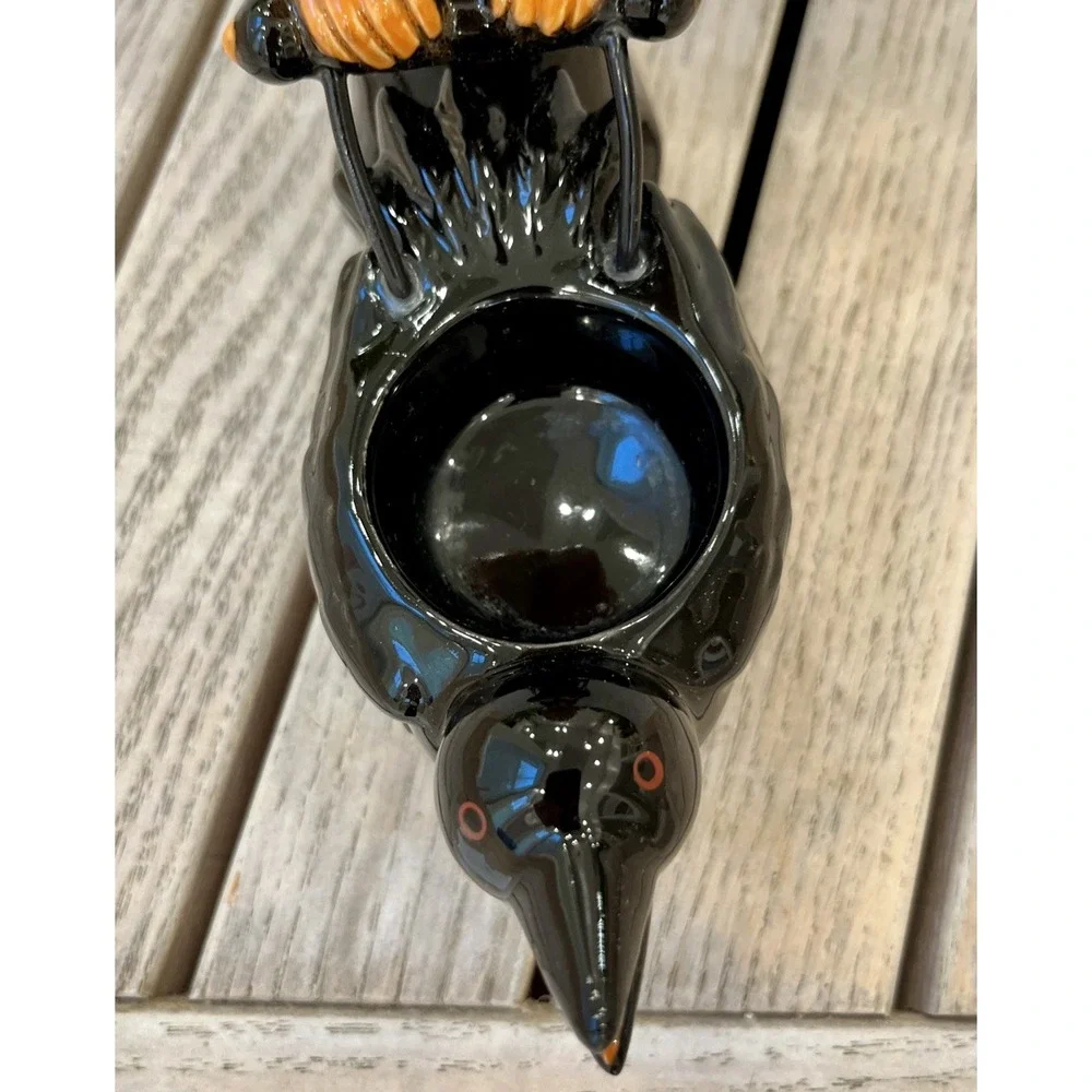 Yankee Candle PumpkinPeople Raven Carriage TeaLight Holder Halloween 2011 Rare